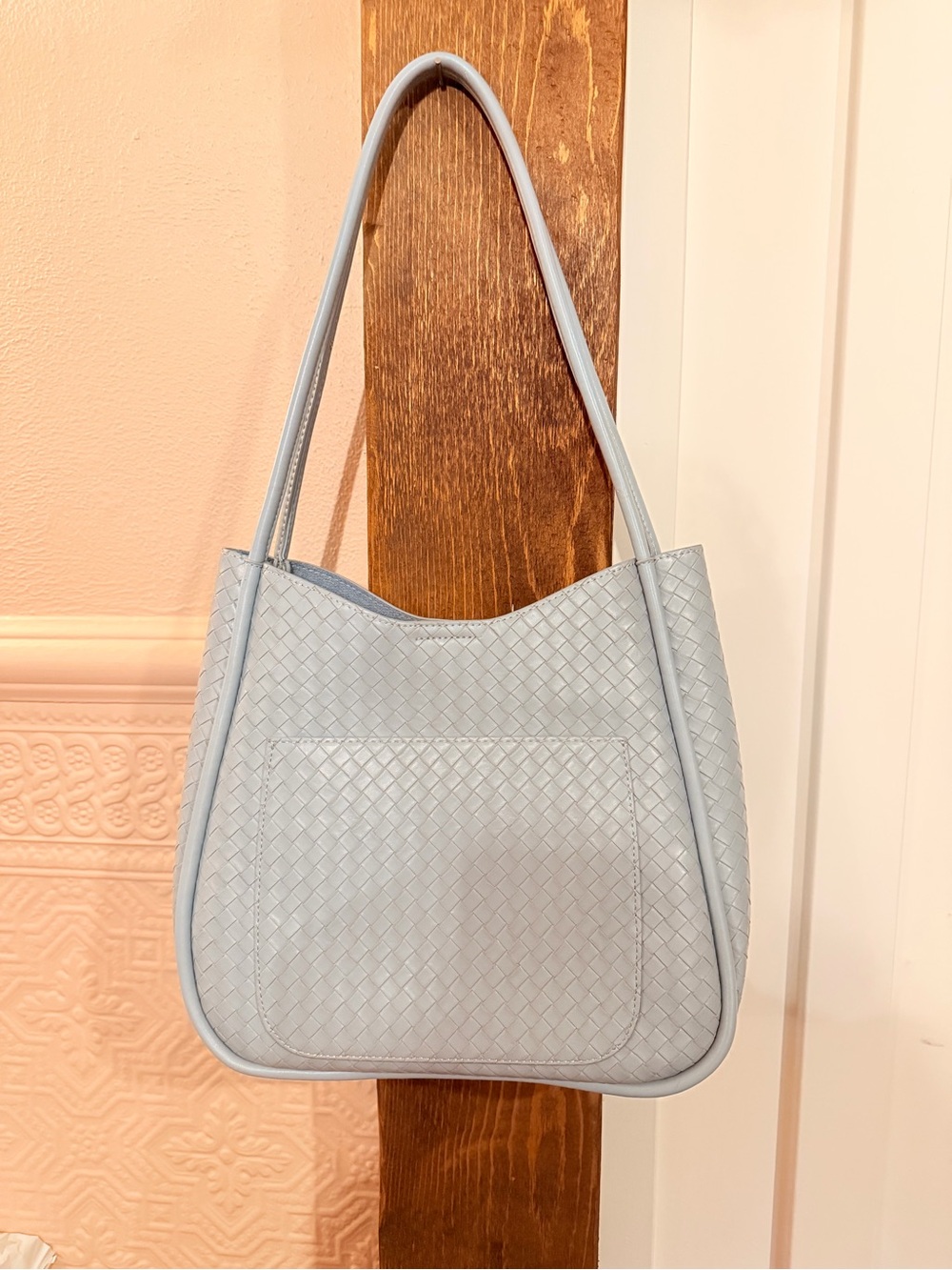 House of Harlow Powder Blue Woven Tote